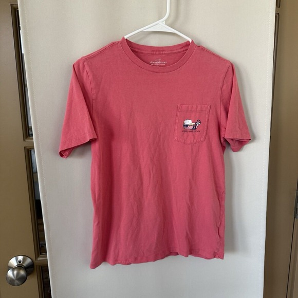Vineyard Vines Other - Vineyard Vines Girls Large Pink Front‎ Pocket Americana Short Sleeve T-Shirt